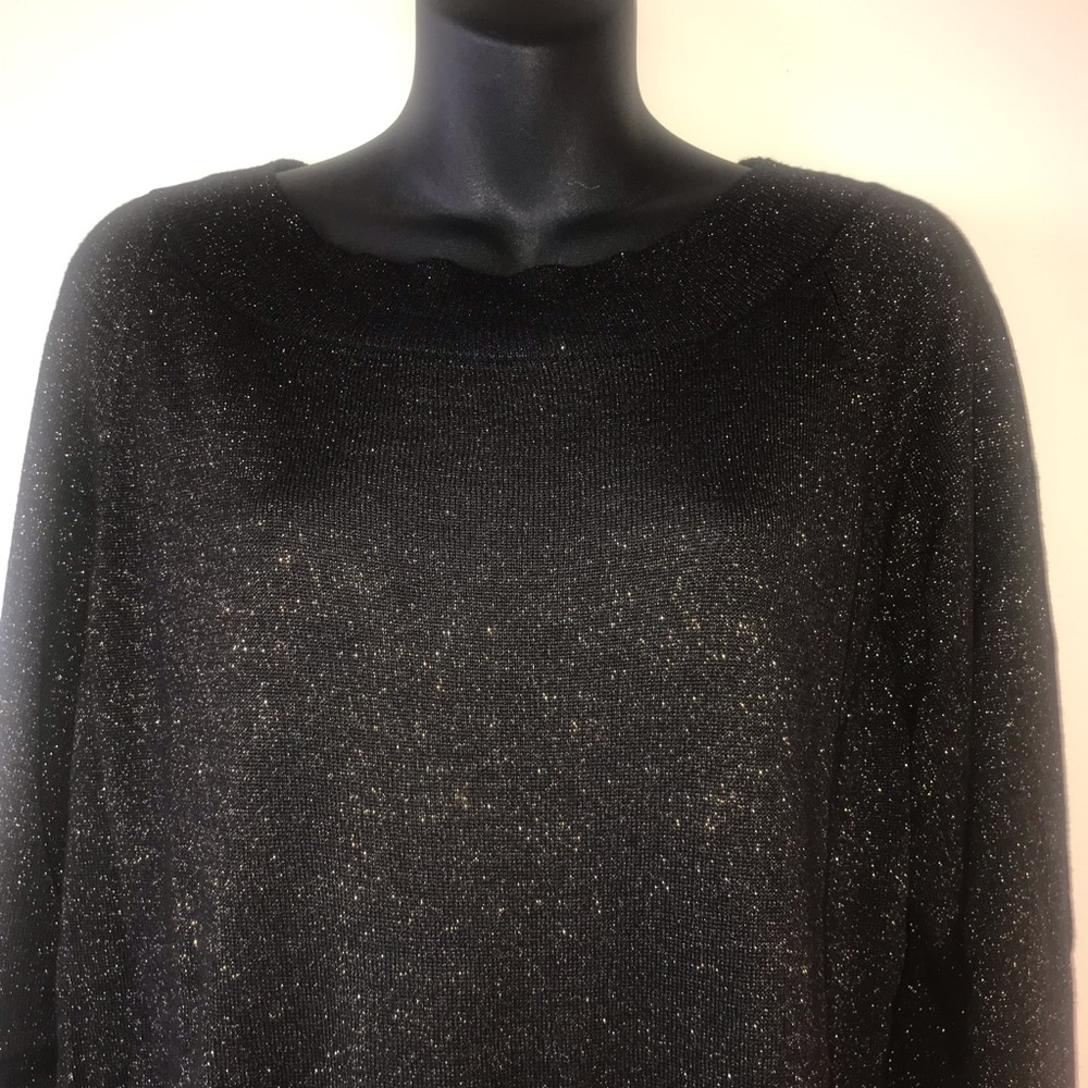 Lane Bryant black gold sparkle boat neck sweater